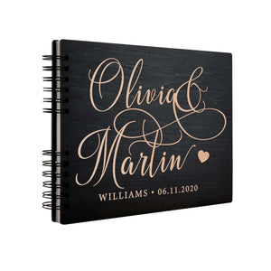 Personalized Wedding Guest Book - Custom Wooden Guest Book, Gift for Couple - GiftShire