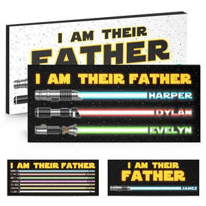 I am Their Father Sign, Christmas Gifts for Dad, Dad Wood Sign w/ Kids Names - GiftShire