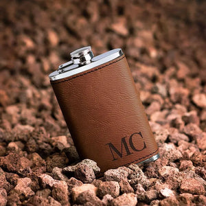 Leather Hip Thin Flask - GiftShire