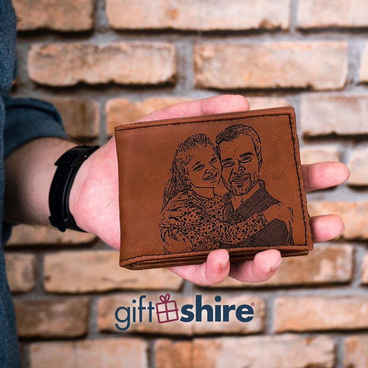 Best of 3 Personalized Wallets with Photo, Name, Initial Engraved Wallet Gifts for Him and Inside Quotes - GiftShire