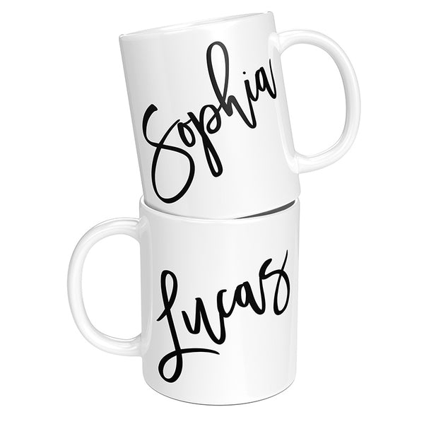 Couple's Personalized Mug with Script Name