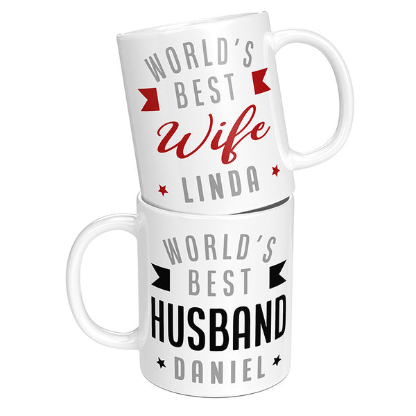World's Best Wife & Husband Custom Mug