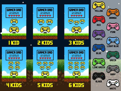 Custom Gamer Dad Pixel Art Frame Print on Demand