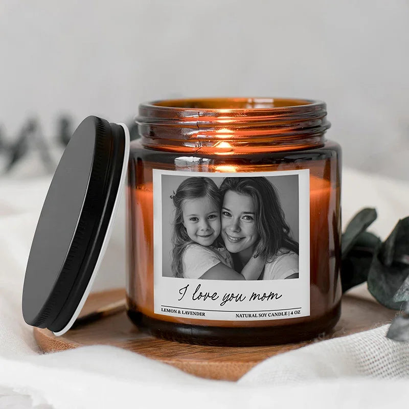 Personalized Photo Candle for Mom