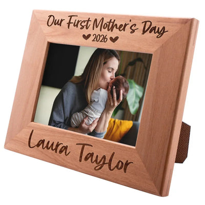 1st Mother's Day Engraved Wooden Photo Frame - GiftShire