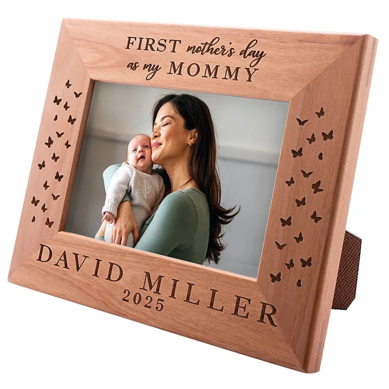 1st Mother's Day Engraved Wooden Photo Frame - GiftShire
