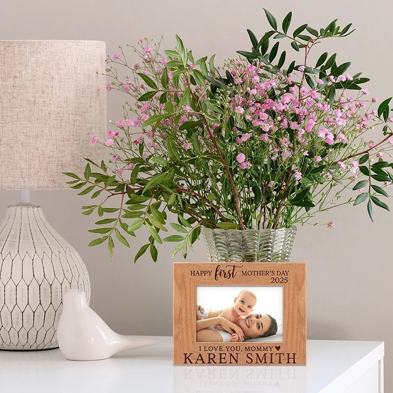 1st Mother's Day Engraved Wooden Photo Frame - GiftShire