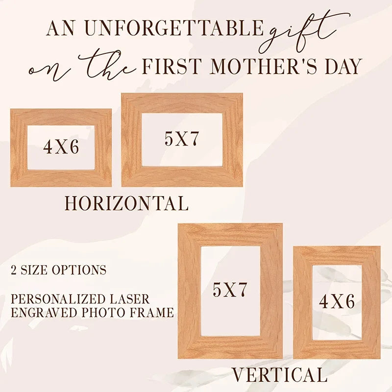 1st Mother's Day Engraved Wooden Photo Frame - GiftShire
