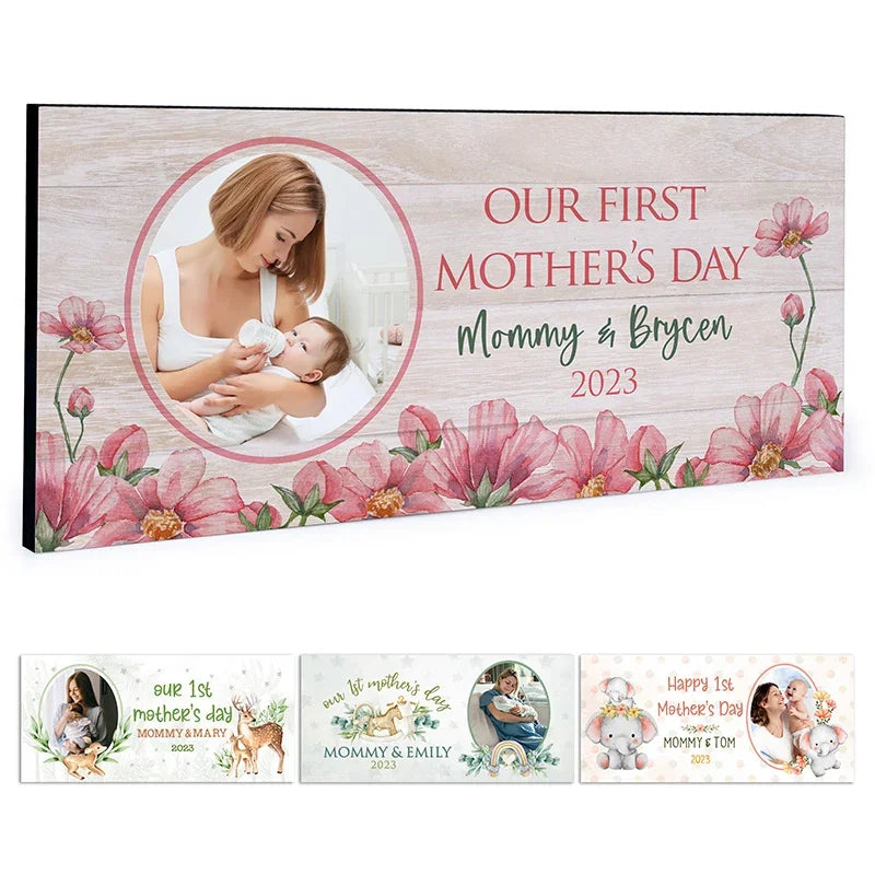 Personalized 1st Mother’s Day Gift – Photo Upload Wall Sign - GiftShire