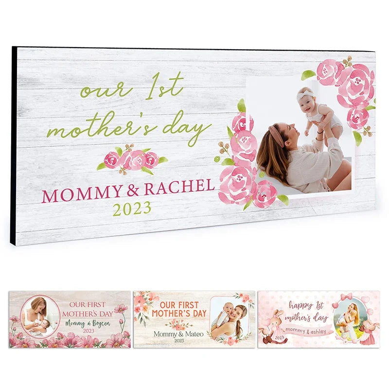 Personalized 1st Mother’s Day Gift – Photo Upload Wall Sign - GiftShire