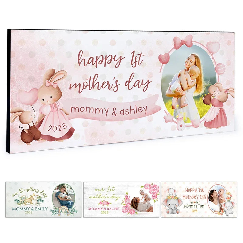 Personalized 1st Mother’s Day Gift – Photo Upload Wall Sign - GiftShire