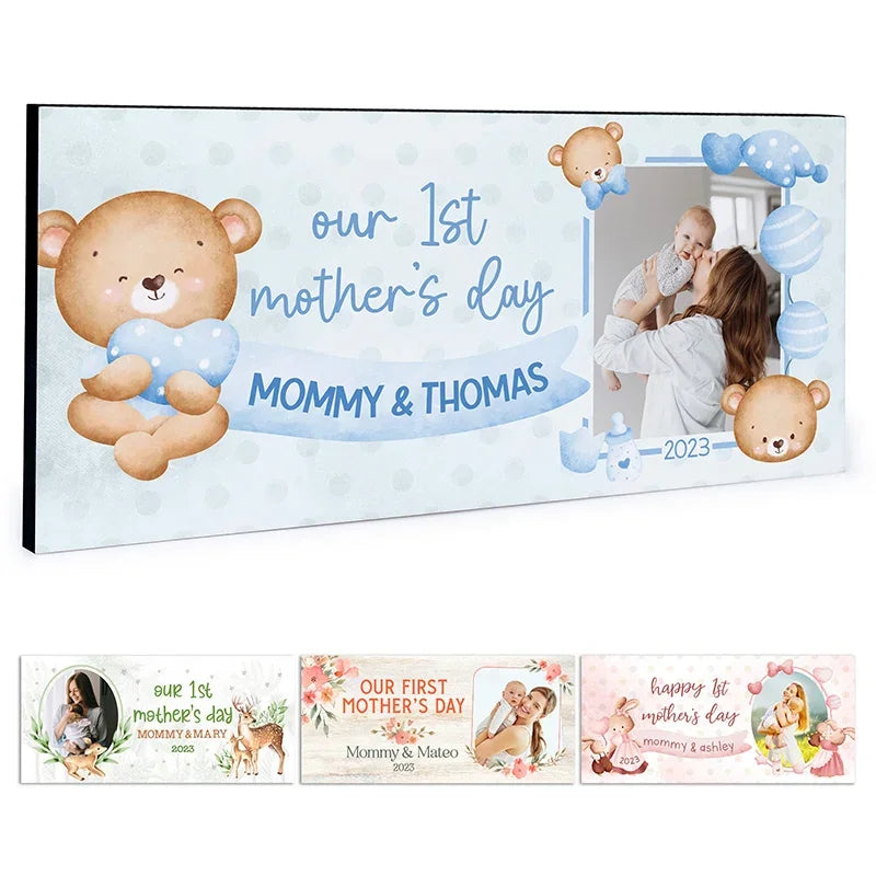 Personalized 1st Mother’s Day Gift – Photo Upload Wall Sign - GiftShire