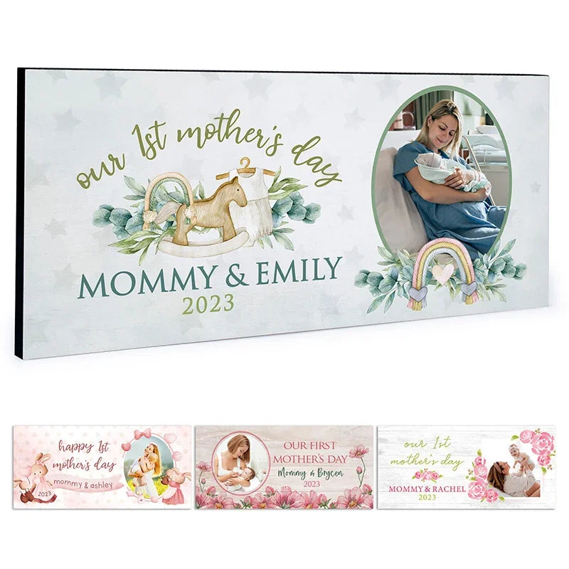 Personalized 1st Mother’s Day Gift – Photo Upload Wall Sign - GiftShire