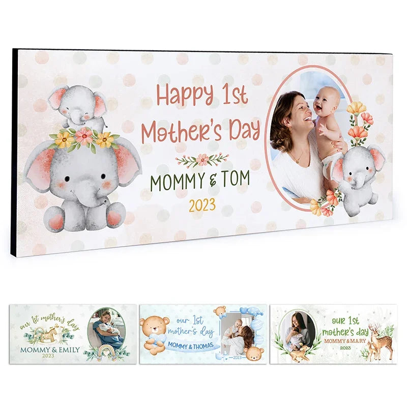 Personalized 1st Mother’s Day Gift – Photo Upload Wall Sign - GiftShire