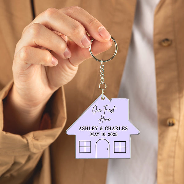1st Time Homeowner Keychain, Personalized New Home Gift