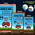 Custom Gamer Dad Pixel Art Frame Print on Demand