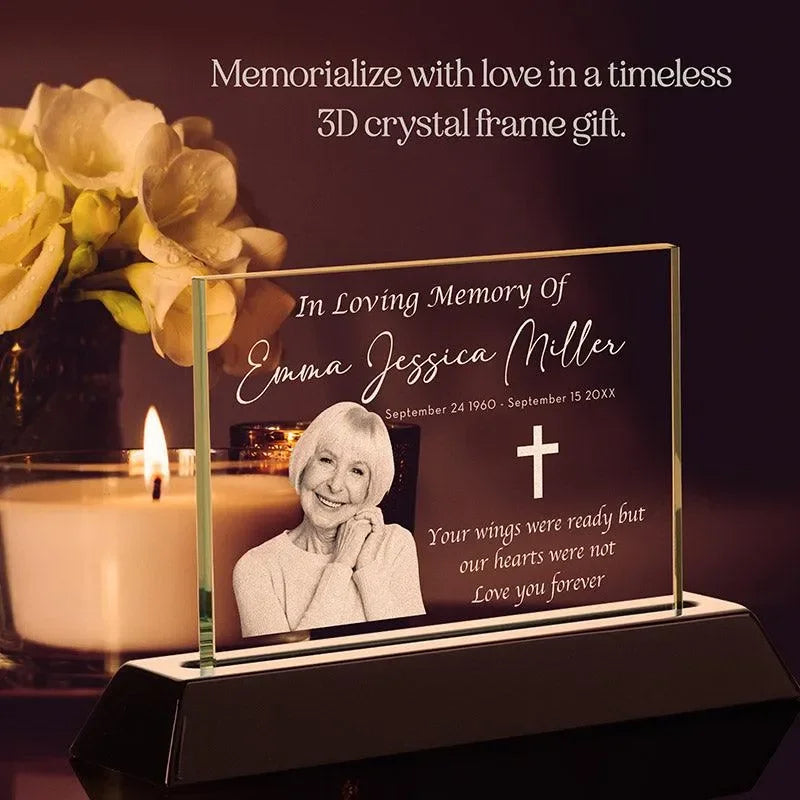 3D Crystal Frame, Custom Memorial Frame - GiftShire