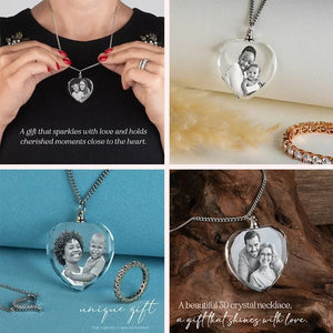 3D Crystal Necklace, Custom Photo Necklace - GiftShire
