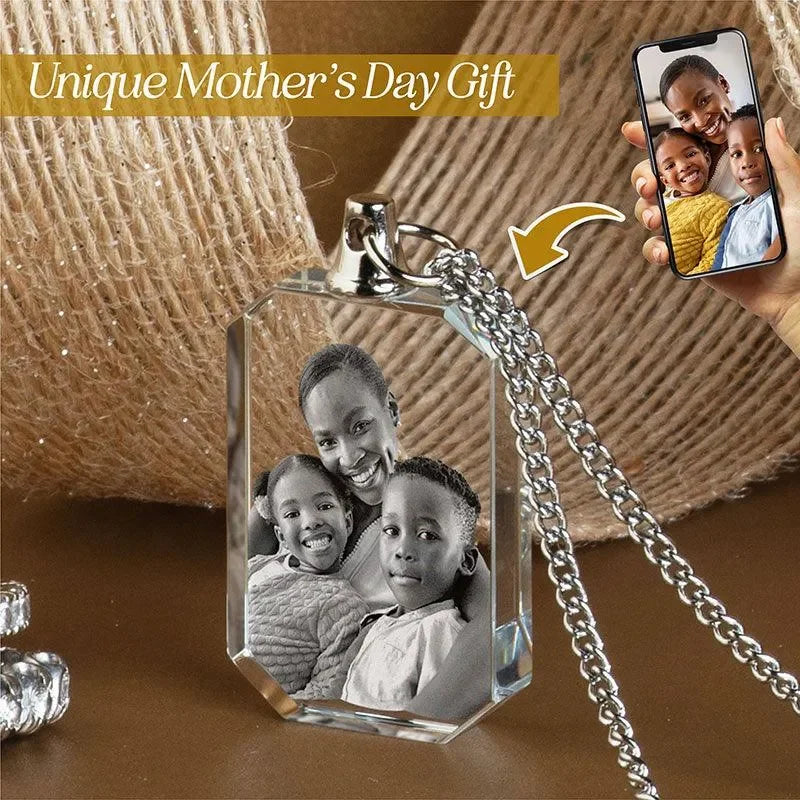 3D Crystal Necklace, Custom Photo Necklace - GiftShire