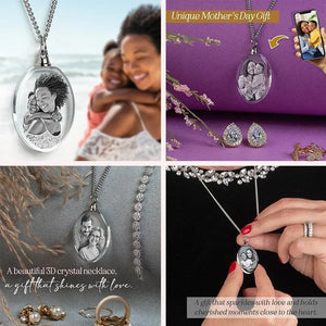 3D Crystal Necklace, Custom Photo Necklace - GiftShire