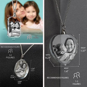3D Crystal Necklace, Custom Photo Necklace - GiftShire