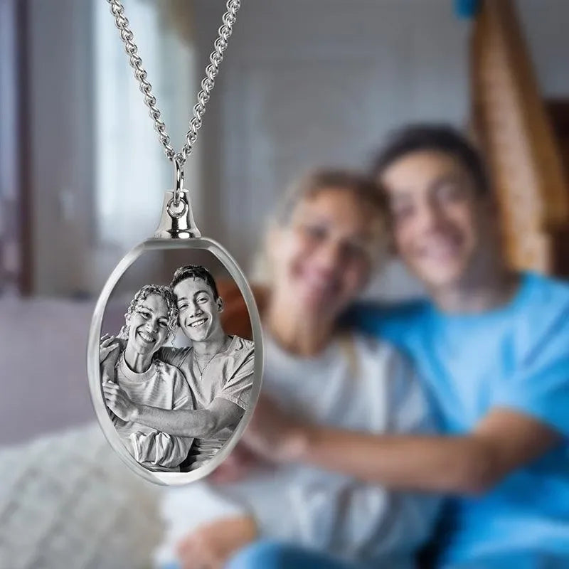 3D Crystal Necklace, Custom Photo Necklace - GiftShire