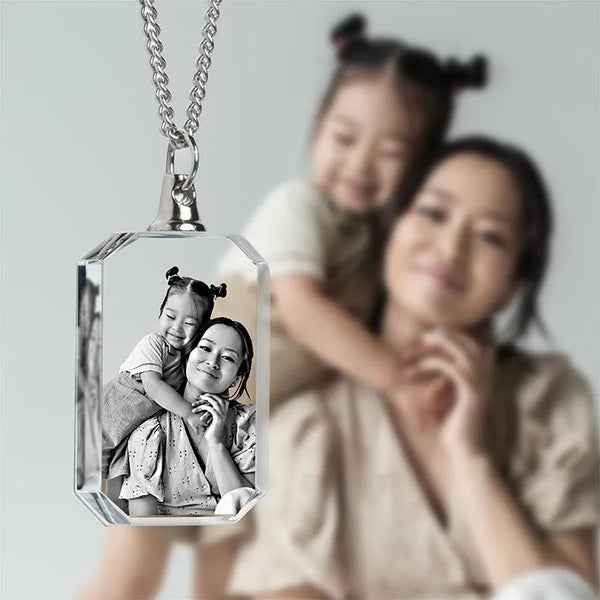 3D Crystal Necklace, Custom Photo Necklace - GiftShire