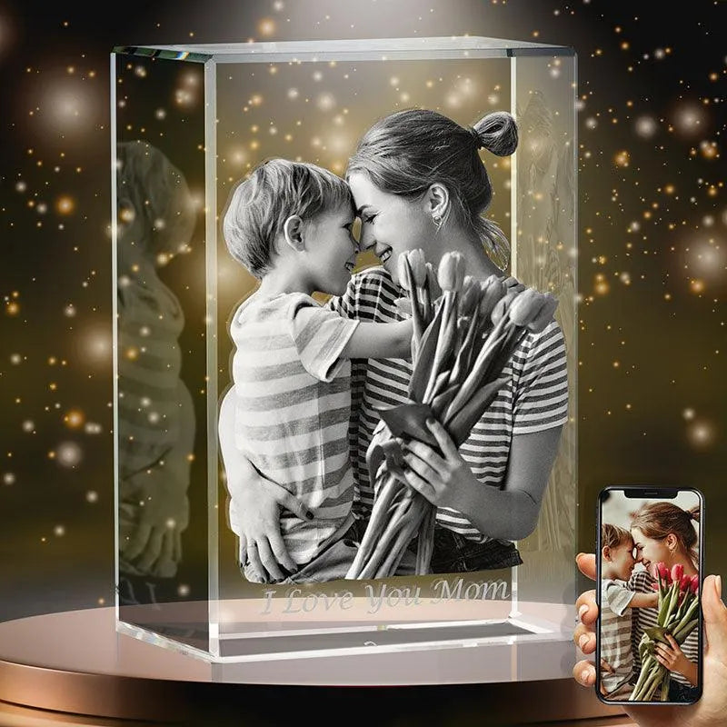 3D Crystal Cube with Custom Photo Frame Gift - GiftShire