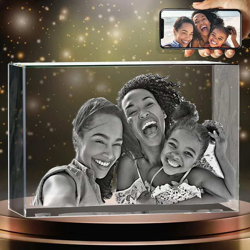 3D Crystal Cube with Custom Photo Frame Gift - GiftShire