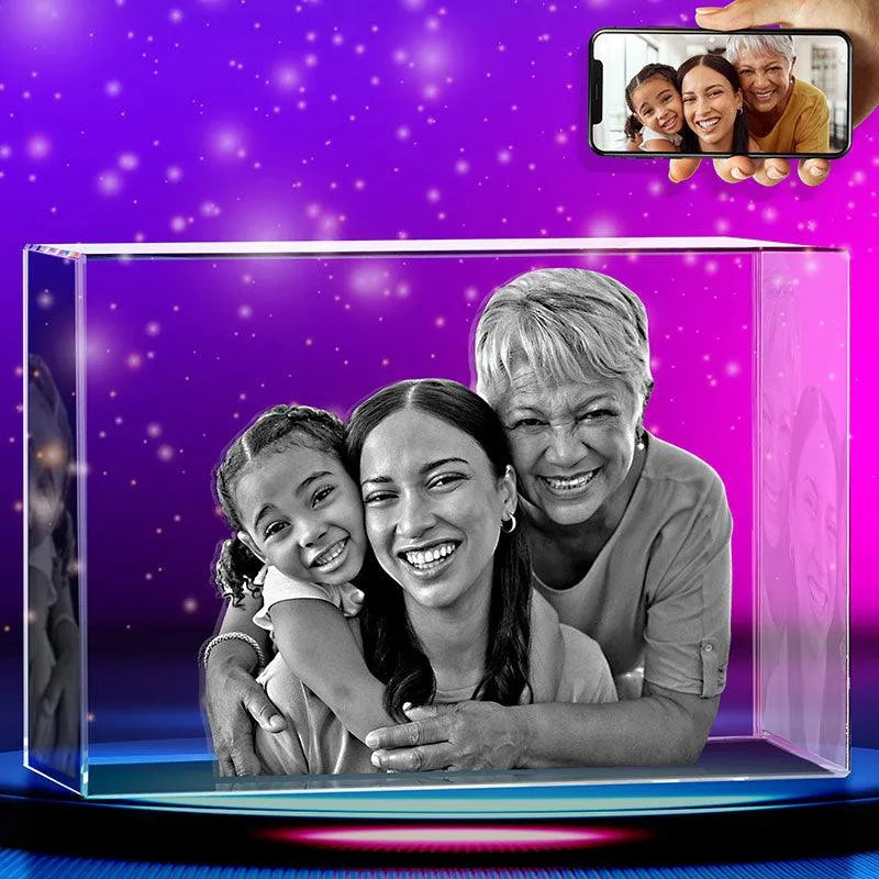 3D Crystal Cube with Custom Photo Frame Gift - GiftShire