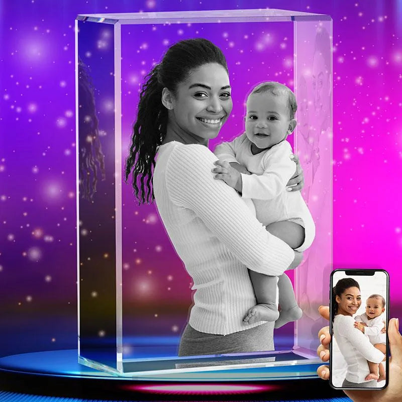 3D Crystal Cube with Custom Photo Frame Gift - GiftShire