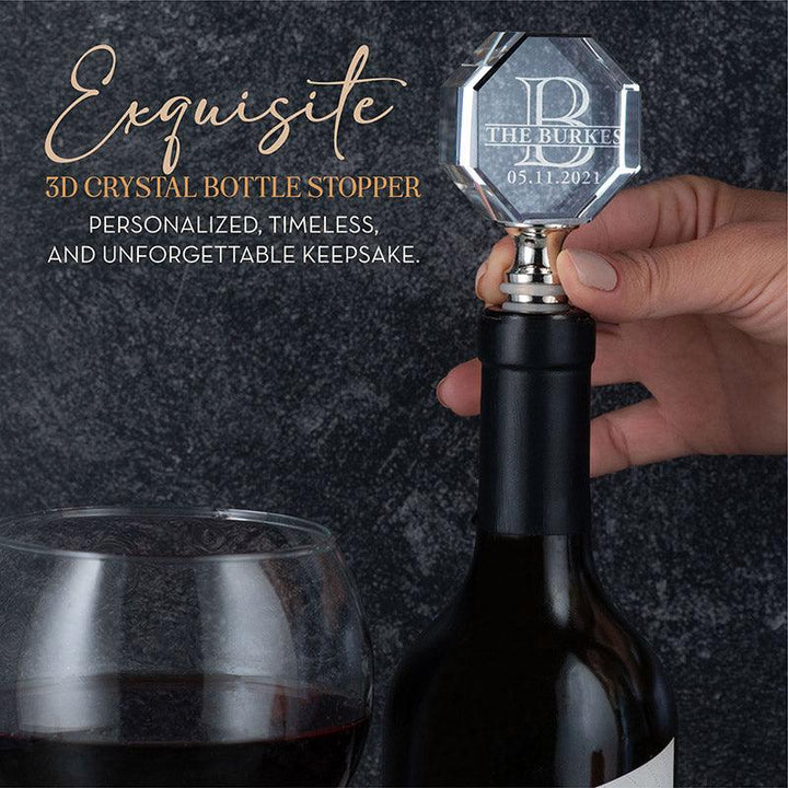 3D Crystal Bottle Stopper, Custom Wine Bottle Stopper - GiftShire