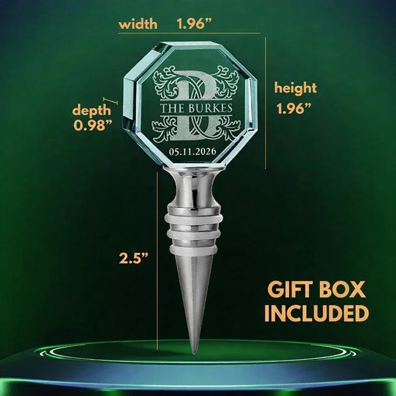 3D Crystal Bottle Stopper, Custom Wine Bottle Stopper - GiftShire
