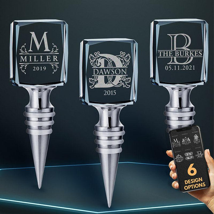 3D Crystal Bottle Stopper, Custom Wine Bottle Stopper - GiftShire