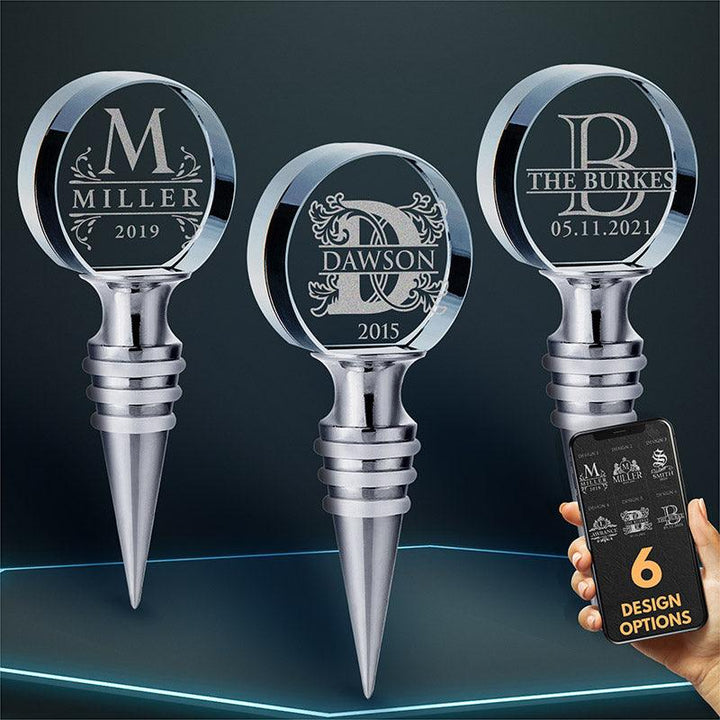 3D Crystal Bottle Stopper, Custom Wine Bottle Stopper - GiftShire