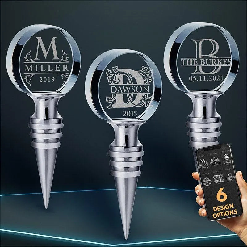 3D Crystal Bottle Stopper, Custom Wine Bottle Stopper - GiftShire