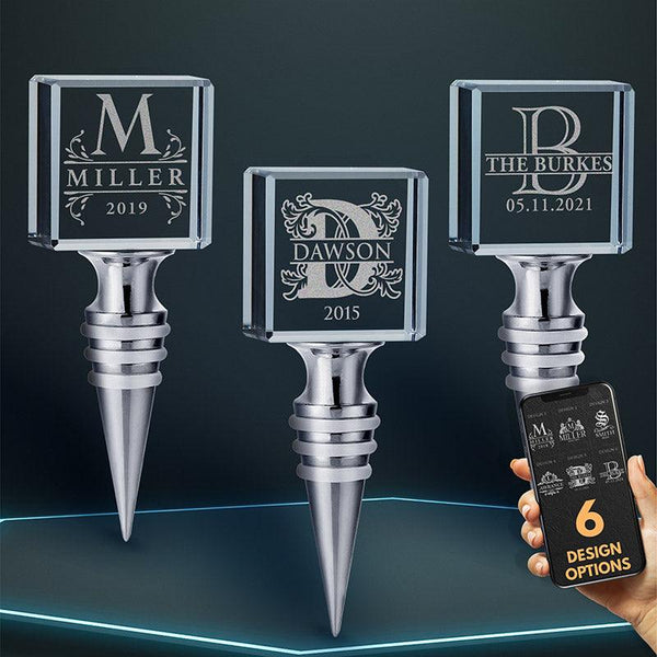 3D Crystal Bottle Stopper, Custom Wine Bottle Stopper