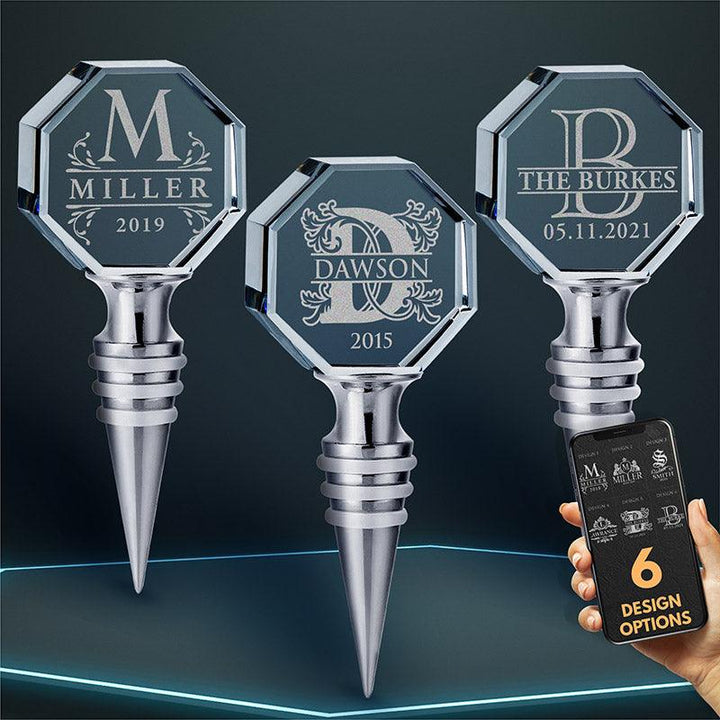 3D Crystal Bottle Stopper, Custom Wine Bottle Stopper - GiftShire