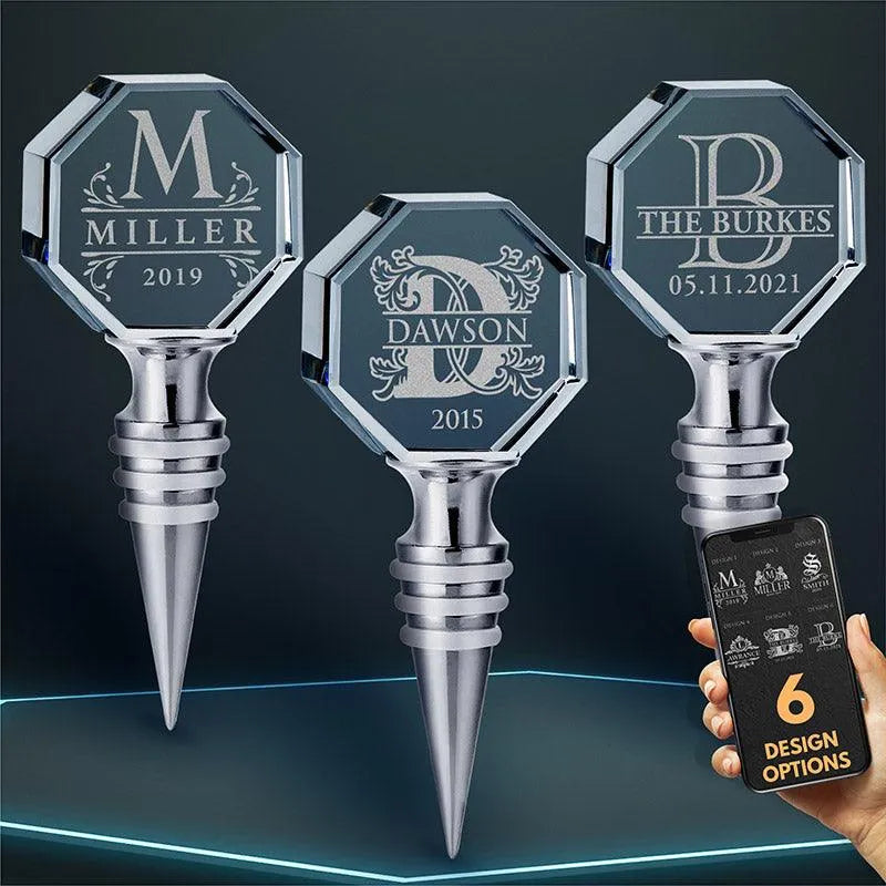 3D Crystal Bottle Stopper, Custom Wine Bottle Stopper - GiftShire