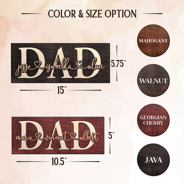 3D Custom Dad Name Sign - GiftShire
