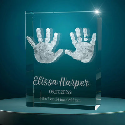 3D Footprint Photo Crystal - Personalize for Baby