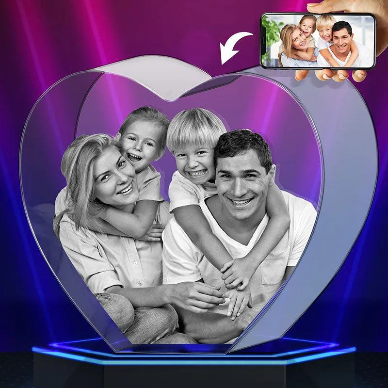 Custom Crystal Heart Shape Frame - GiftShire