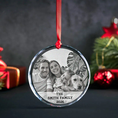 3D Photo Crystal Christmas Ornament