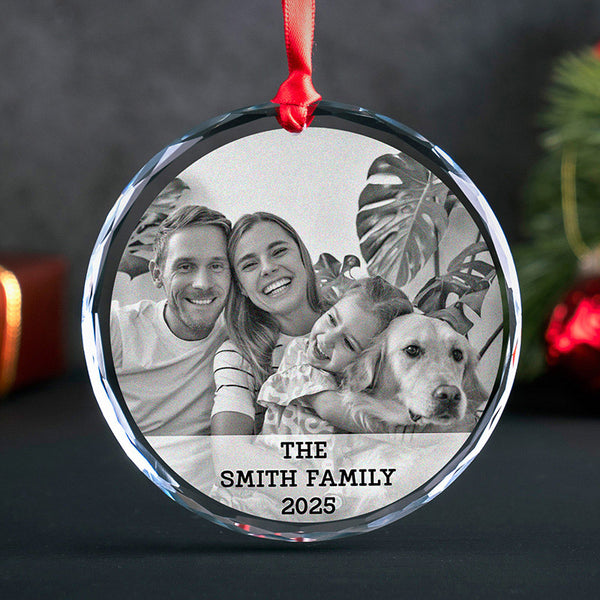 3D Photo Crystal Christmas Ornament