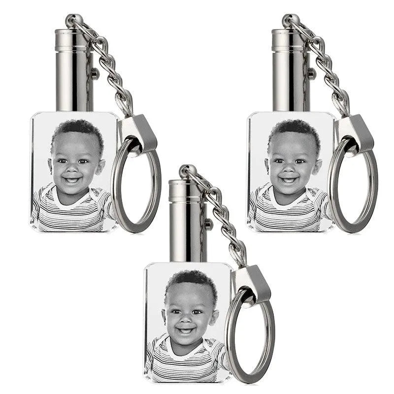 Personalized 3D Crystal Photo Keychain with Led Light - GiftShire