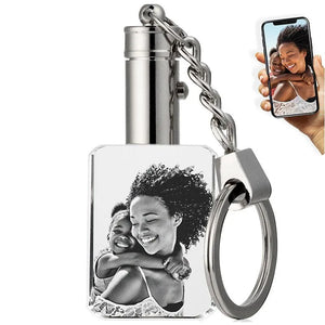 Personalized 3D Crystal Photo Keychain with Led Light - GiftShire
