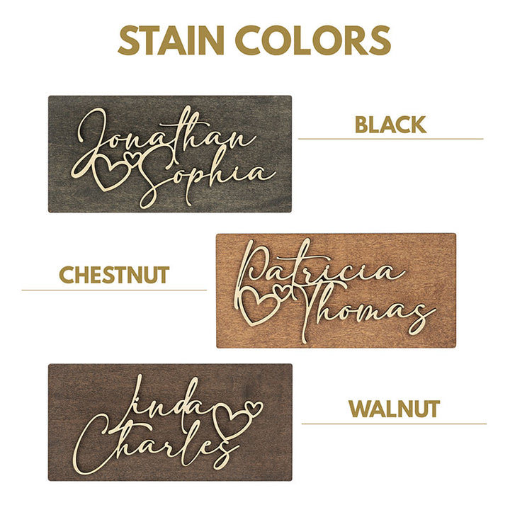 3D Wood Cutout Couple Name Sign - GiftShire