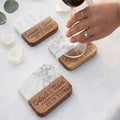 Half Marble Half Wood Custom Coasters