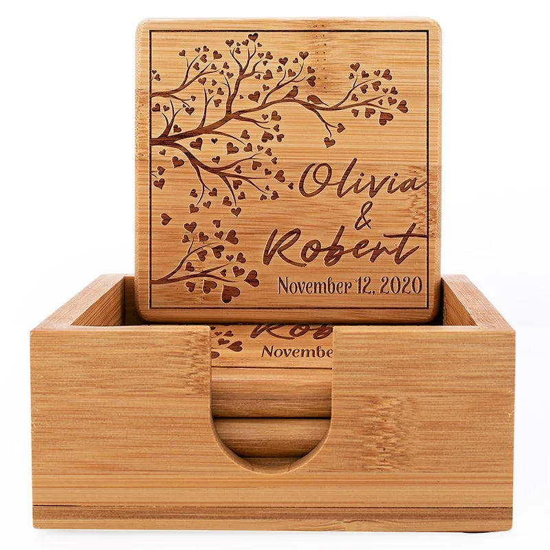 4 Pieces Custom Square Large Coasters For Every Cup