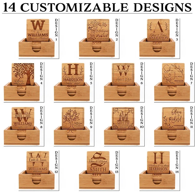 4 Pieces Custom Square Large Coasters For Every Cup